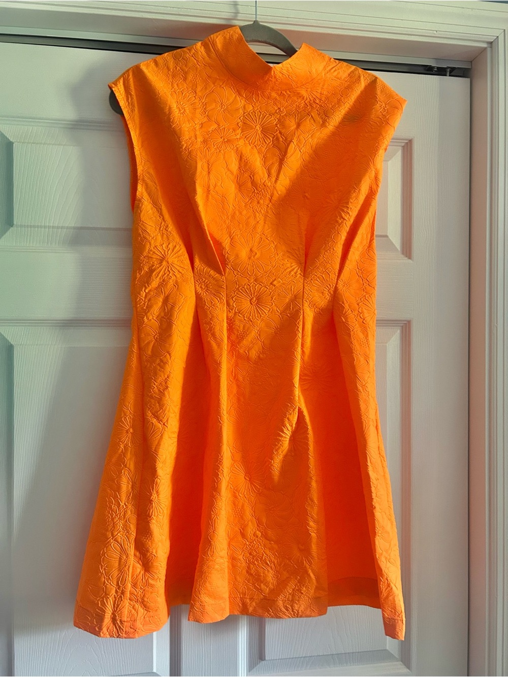 Lightweight Mock neck Mini Dress in Tennessee Orange